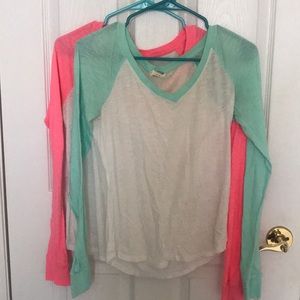 2 PINK baseball tee’s